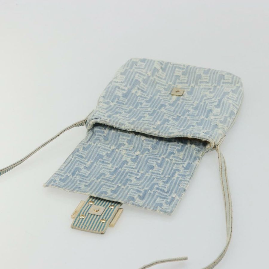 【日本直送】FENDI Zucca帆布Mamma Baguette單肩包 藍金 正品 YKZ1096V-8