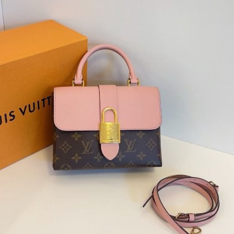 芯片款 路易威登/Louis Vuitton Locky BB 老花拼粉色鎖頭包-0