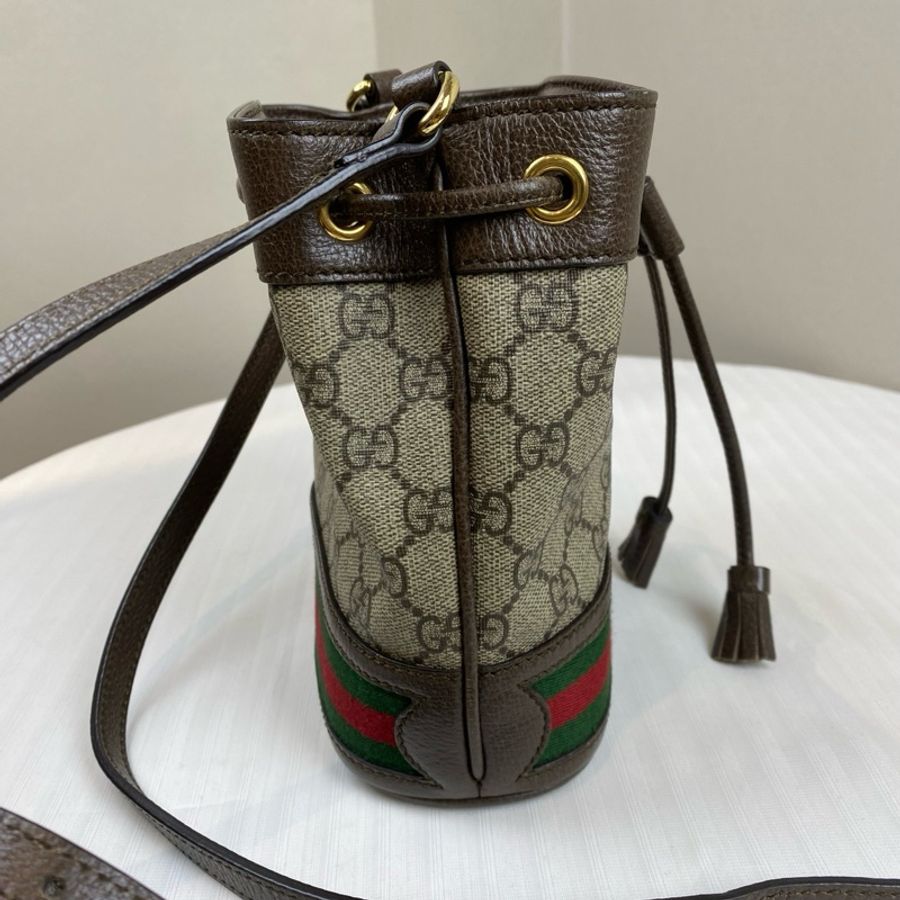 古馳/Gucci Ophidia系列 米色和烏木色GG Supreme帆布 15.5釐米(寬)x 19釐米(高)x 9釐米(深)-3