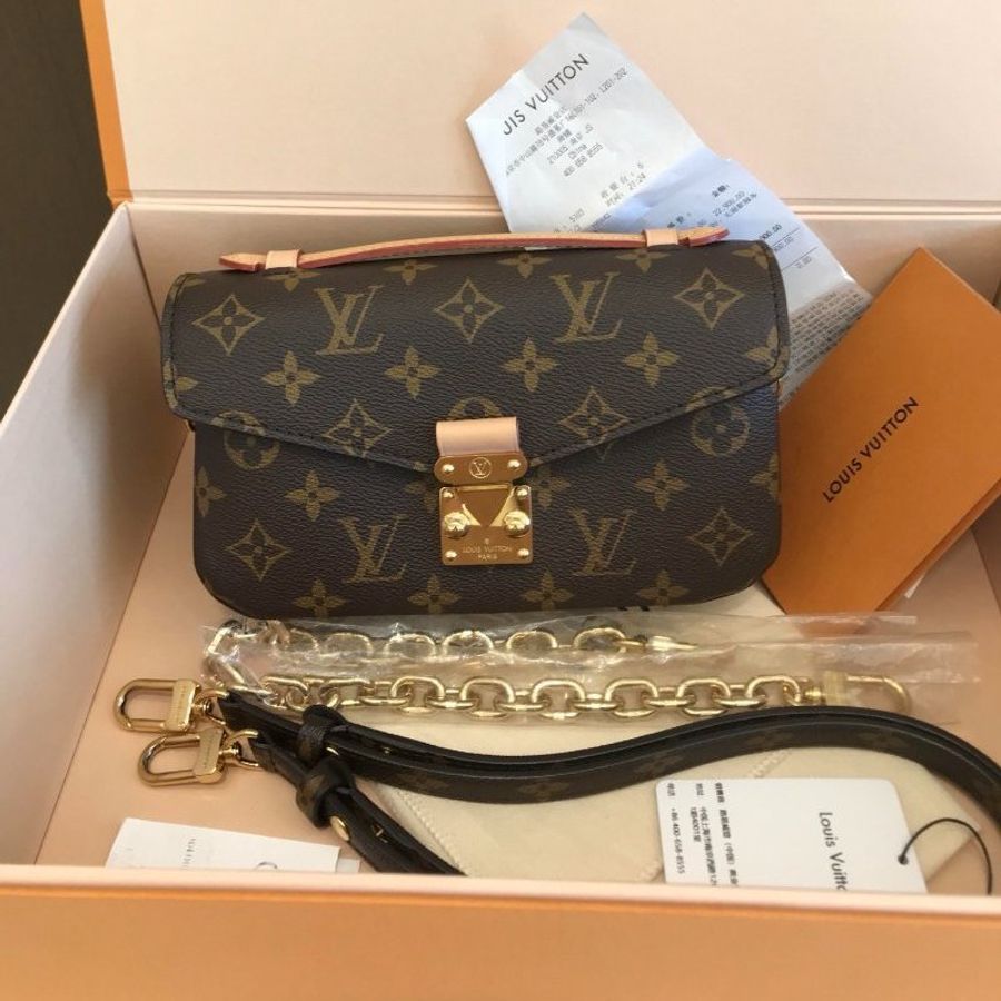 芯片款 路易威登/Louis Vuitton Pochette Metis East West 經典老花塗層帆佈小郵差包-0