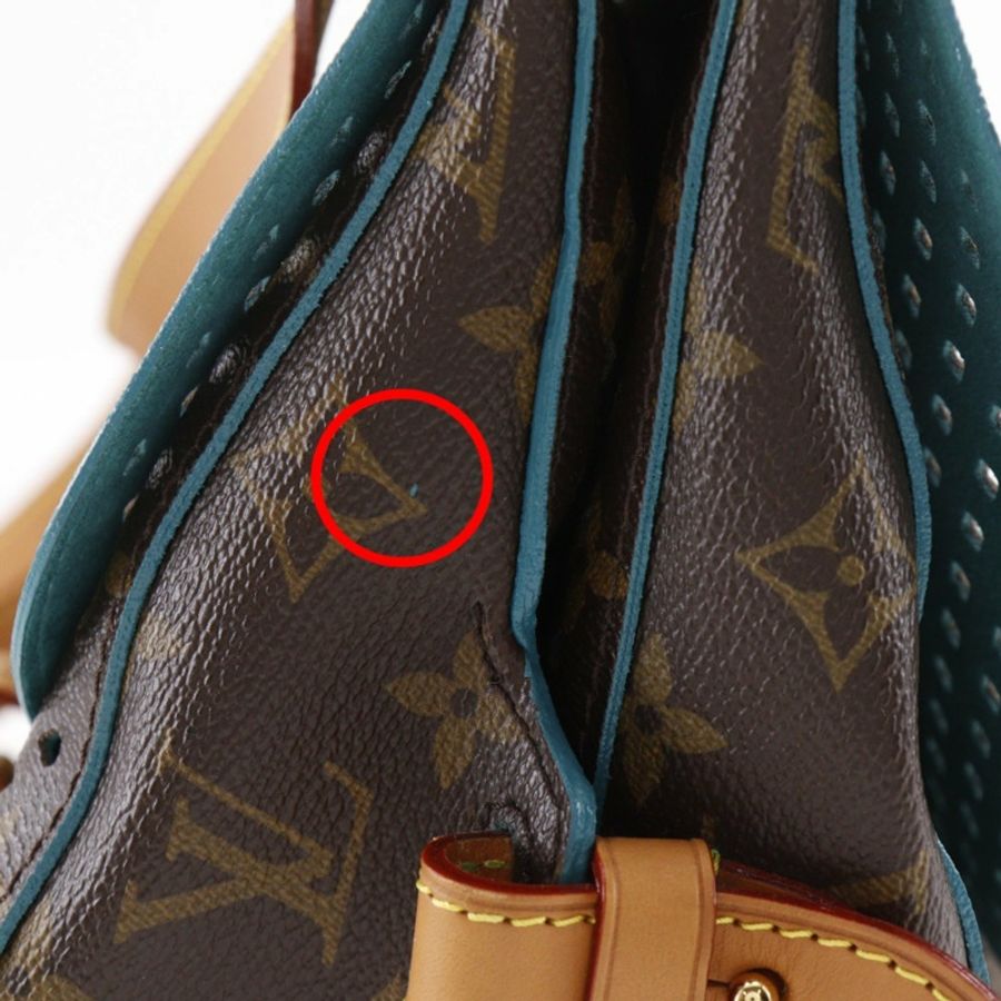 路易威登 Saumur PM 單肩包 M93998 Monogram Perfo Turquoise 2011 棕色 TJ4181 A5 皮帶扣 女士-7