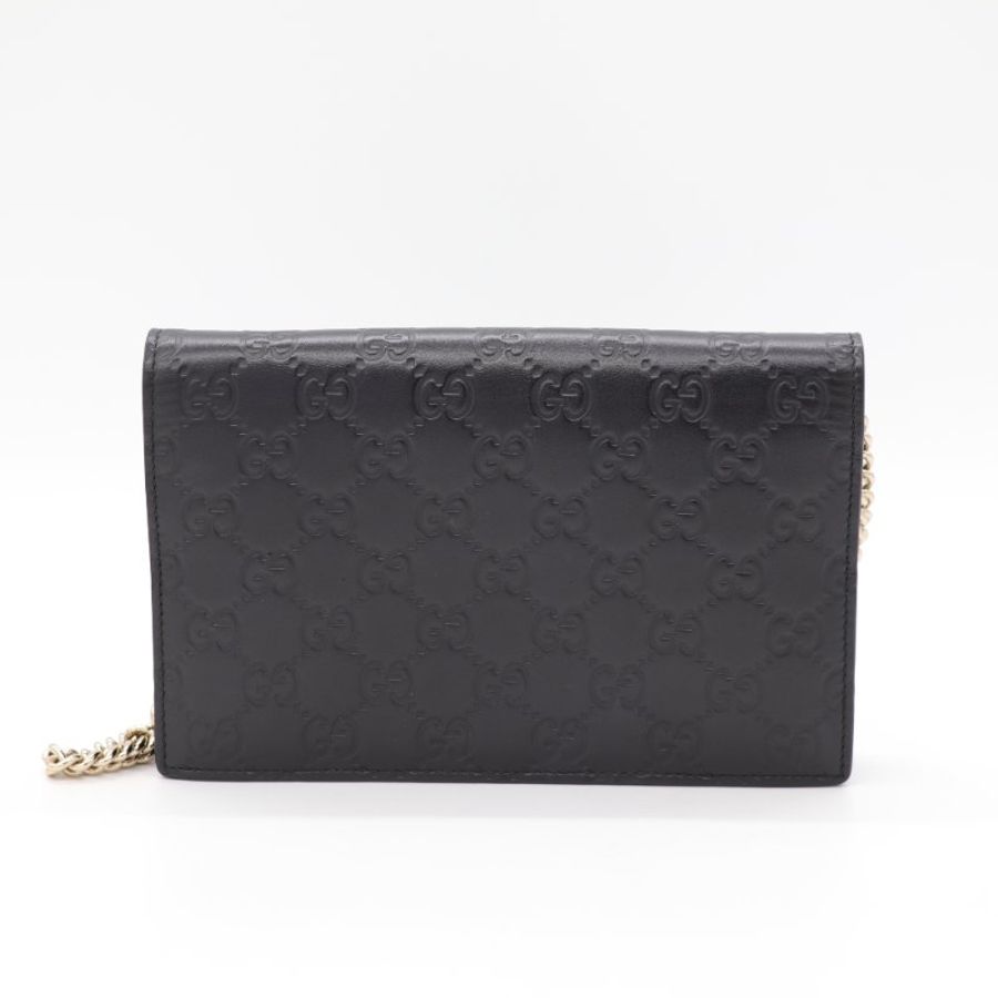 Gucci 古馳 Guccissima Bow 蝴蝶結 黑色牛皮 WOC 斜挎包-3