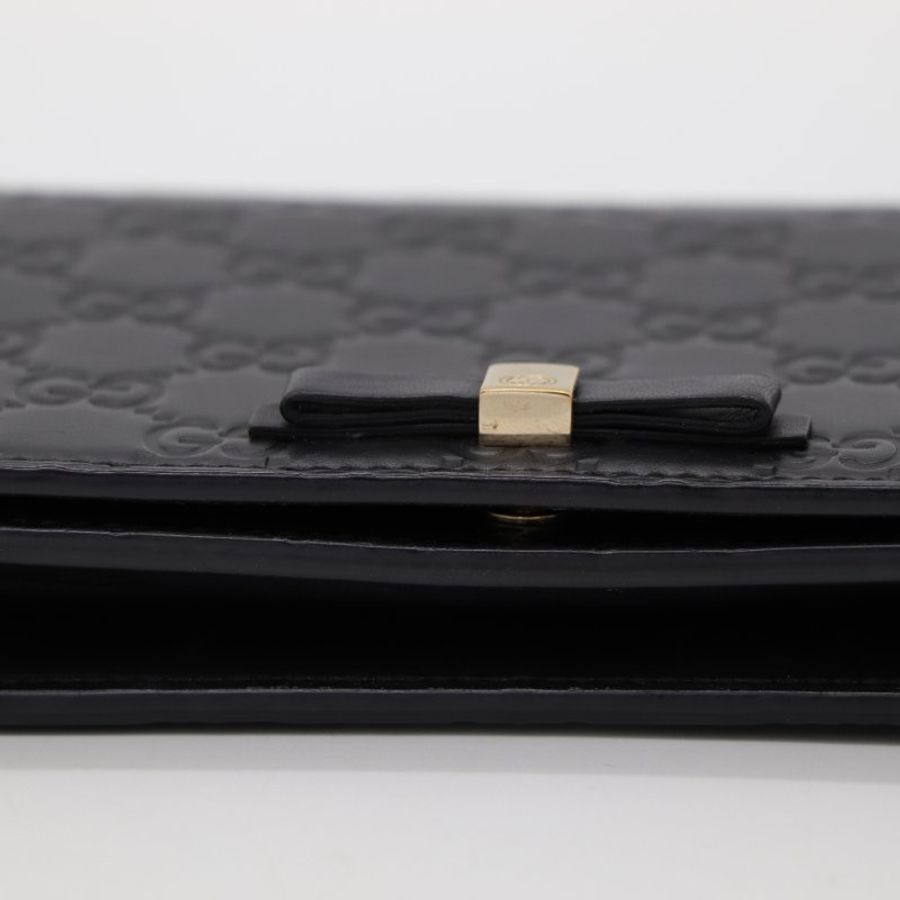 Gucci 古馳 Guccissima Bow 蝴蝶結 黑色牛皮 WOC 斜挎包-6
