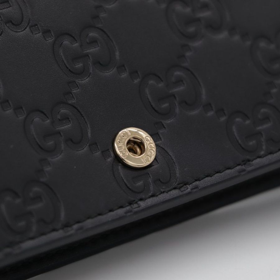 Gucci 古馳 Guccissima Bow 蝴蝶結 黑色牛皮 WOC 斜挎包-8