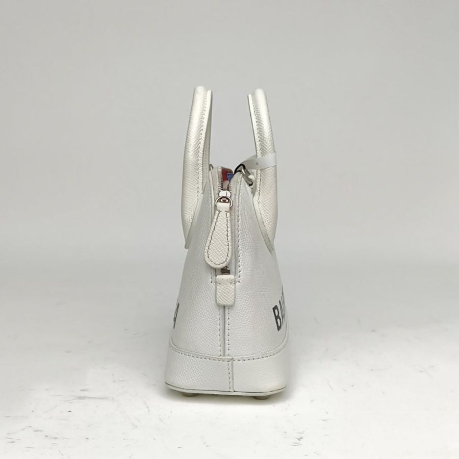 BALENCIAGA 白色牛皮logo手提貝殼包mini肩背包-1