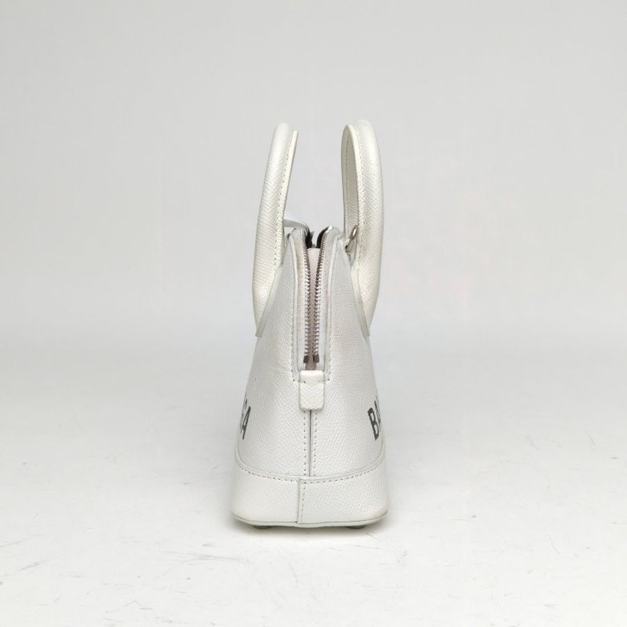 BALENCIAGA 白色牛皮logo手提貝殼包mini肩背包-3