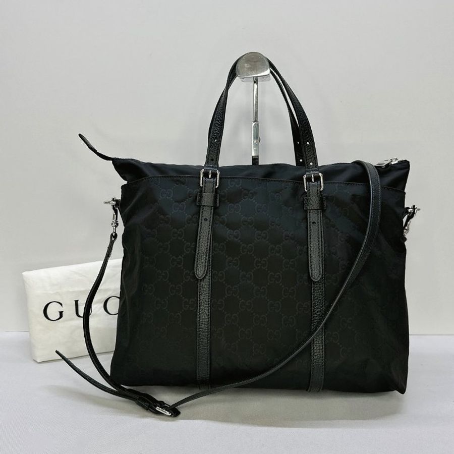 GUCCI 尼龍雙G印花托特包-1