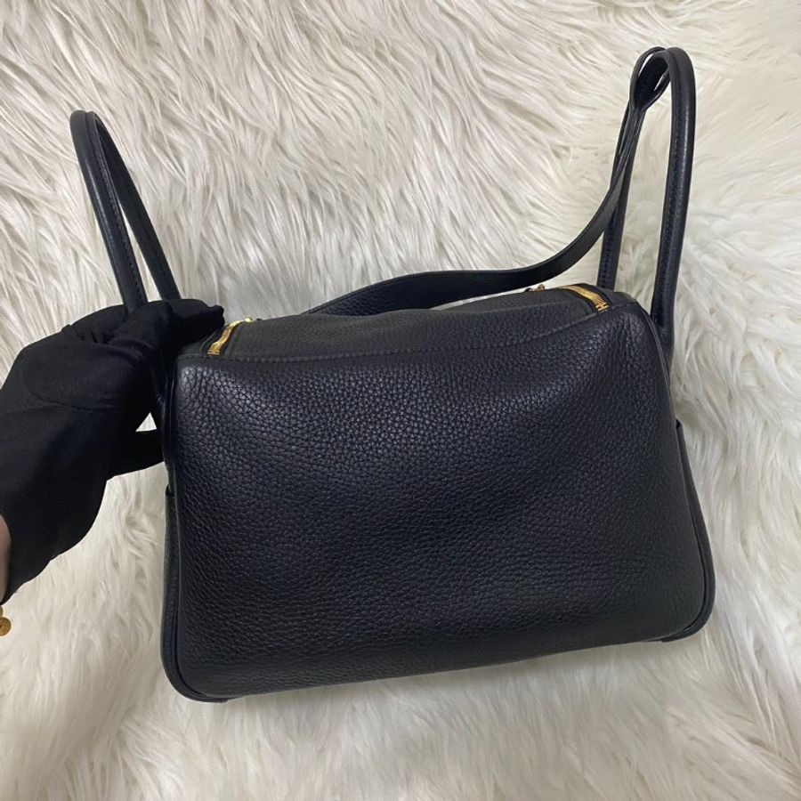 愛馬仕Hermes Lindy26 黑金肩背包-1