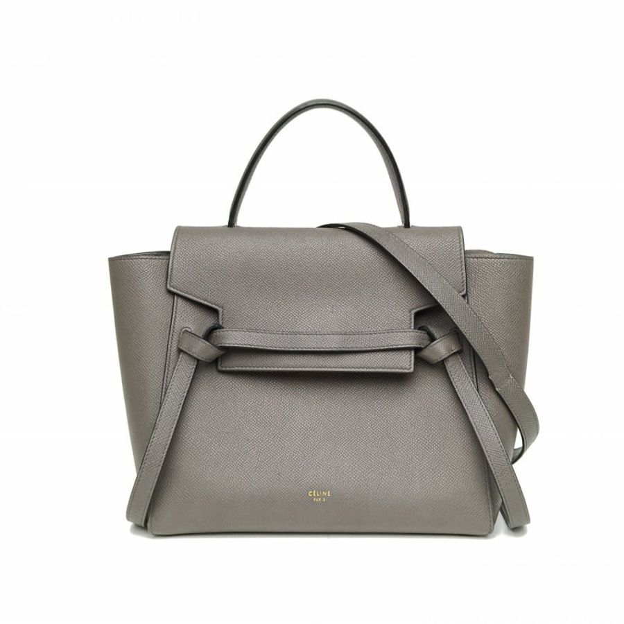 CELINE Belt鯰魚包Micro24深灰牛皮肩背包-0