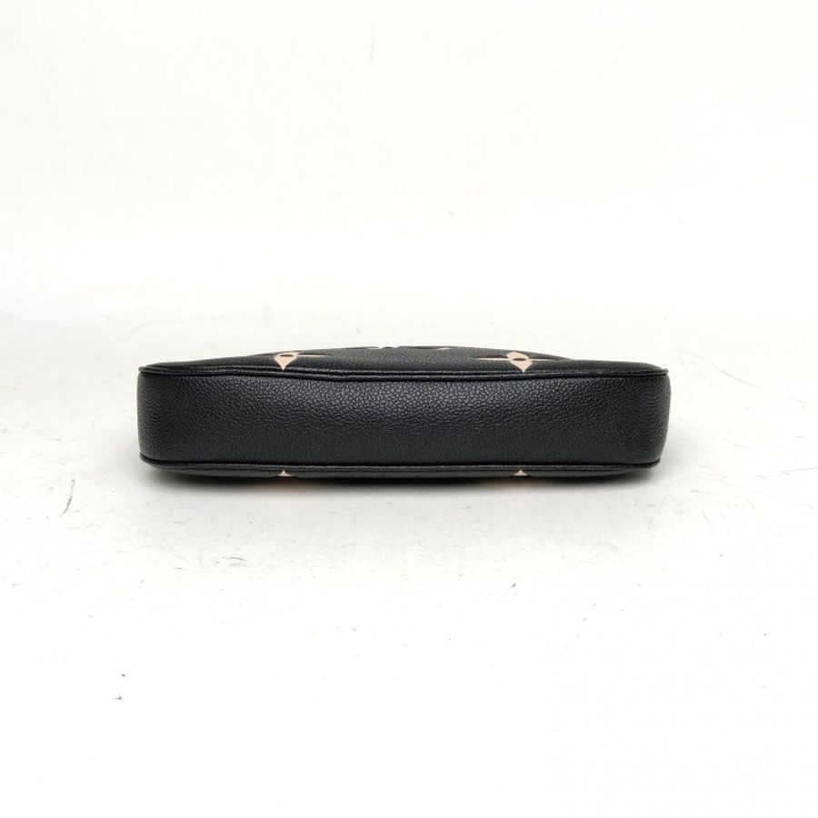 LOUIS VUITTON MultiPochette四合一黑色牛皮金扣晶片老花肩背包-4