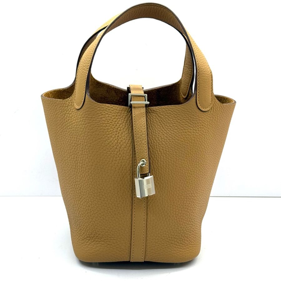 HERMES 愛馬仕 4B BISCUIT 餅乾色 PICOTIN LOCK 18 PM G刻-0