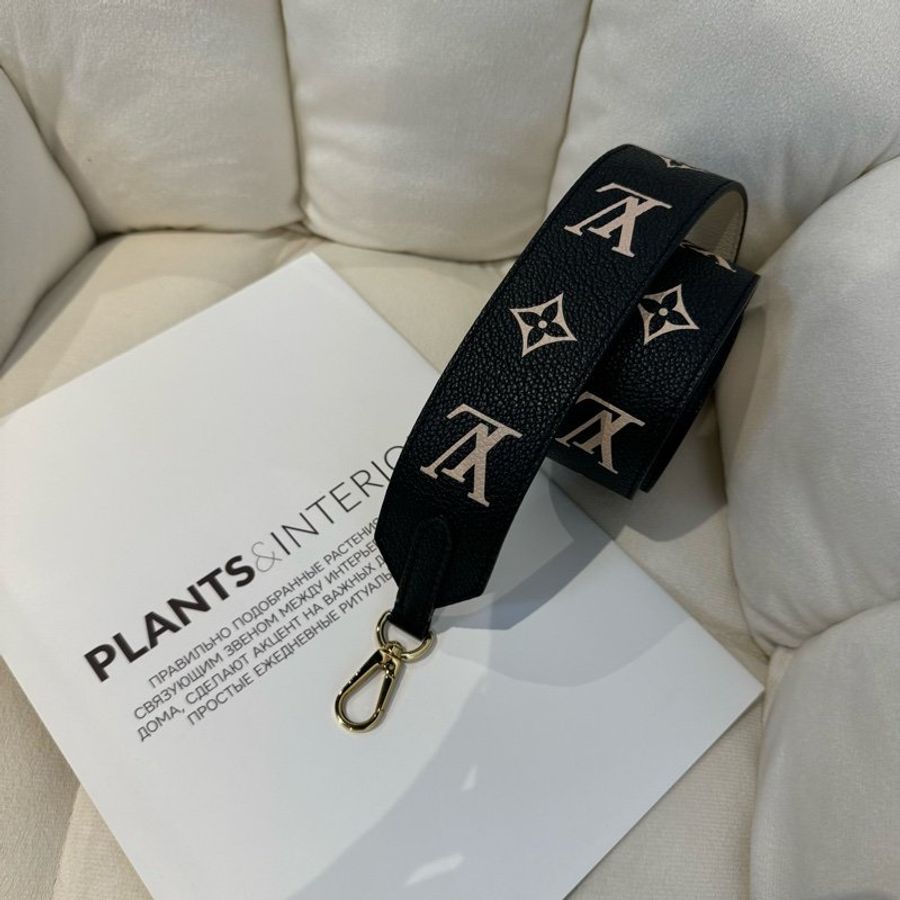 LV Bandouliere 黑色牛皮壓紋背帶(不含包包)-0