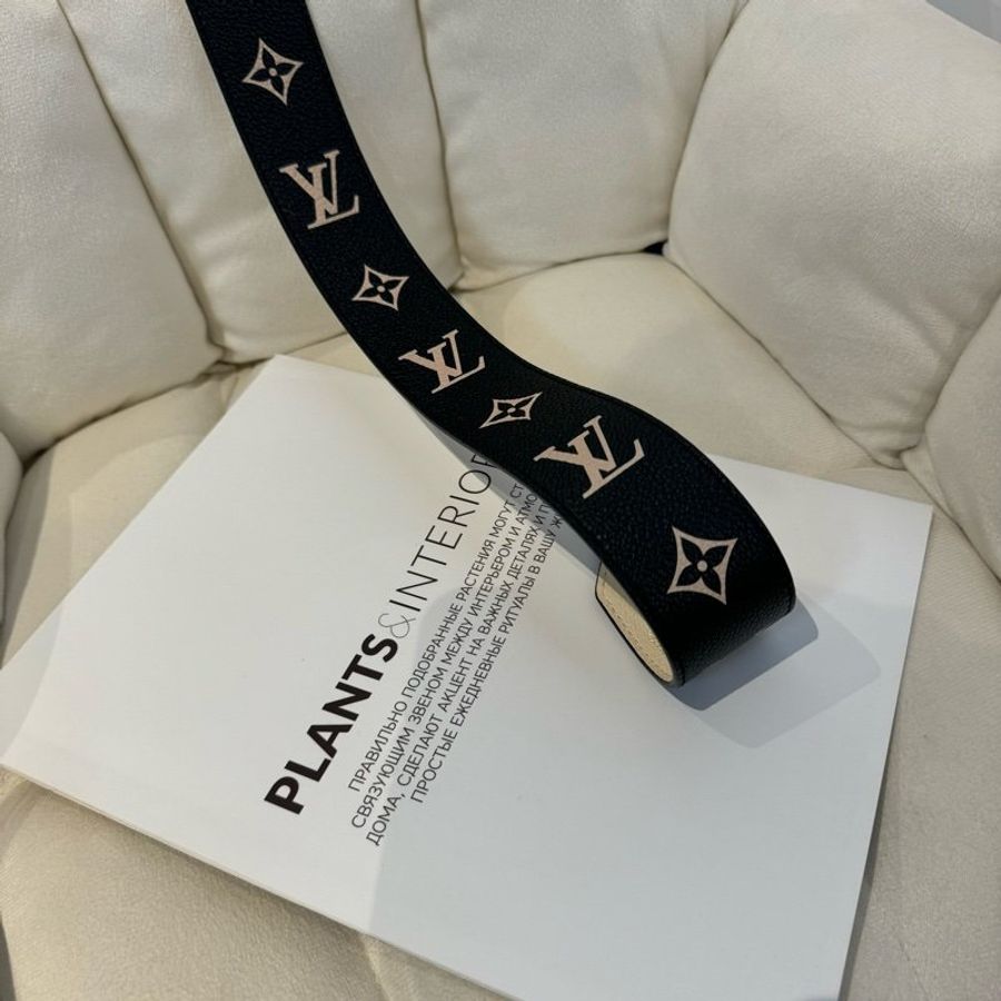 LV Bandouliere 黑色牛皮壓紋背帶(不含包包)-2