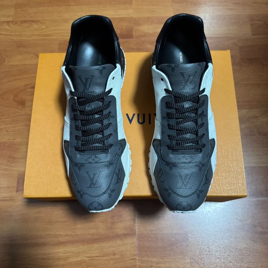 Lv Run Away壓印運動鞋 路易威登厚底休閒鞋 白灰 42碼-2