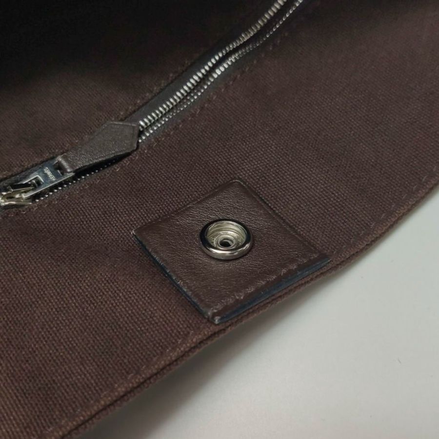 Hermes Troca Horizo​​​​ntal單肩包帆布Evergrain牛皮銀扣紅棕色白色89黑色灰色-13