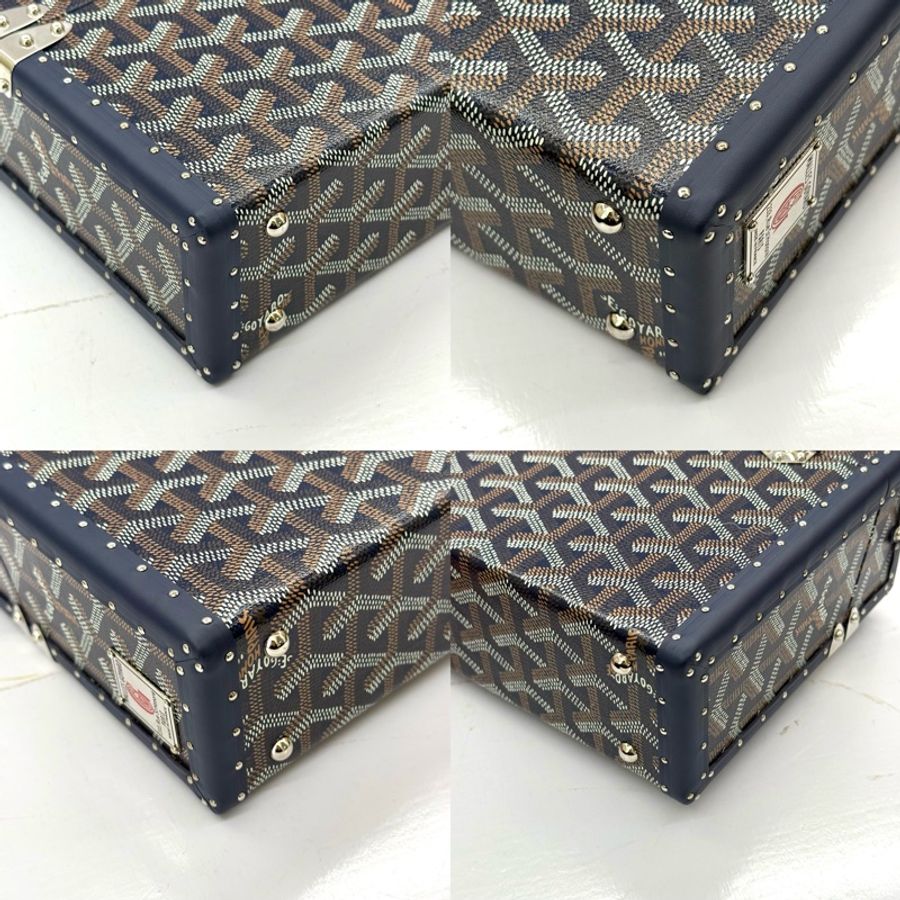 GOYARD TRUNK CASSETTE系列滿版LOGO 手工帆布方盒斜背包-4