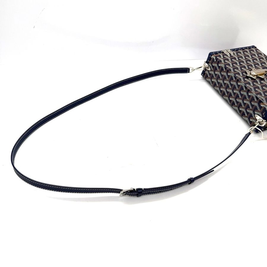 GOYARD TRUNK CASSETTE系列滿版LOGO 手工帆布方盒斜背包-6