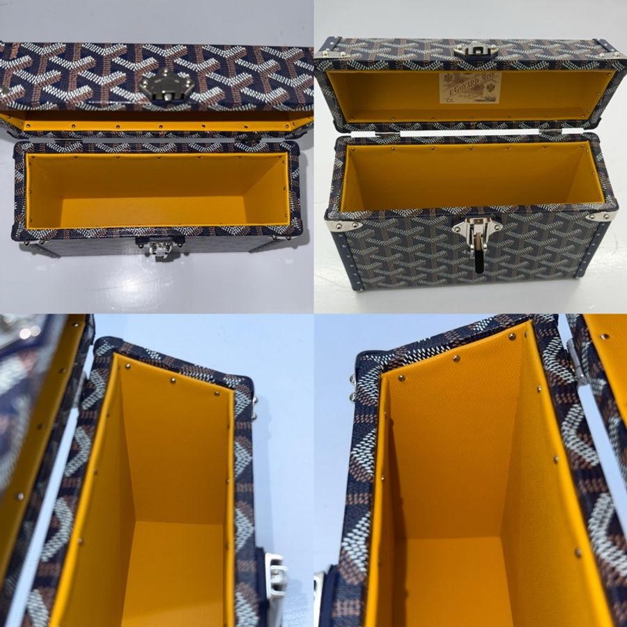 GOYARD TRUNK CASSETTE系列滿版LOGO 手工帆布方盒斜背包-7