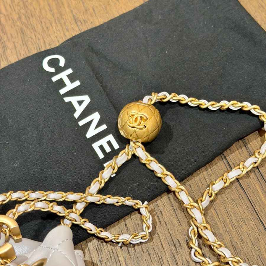Chanel 22s 香奈兒菱格紋金球小水桶 晶片款-11