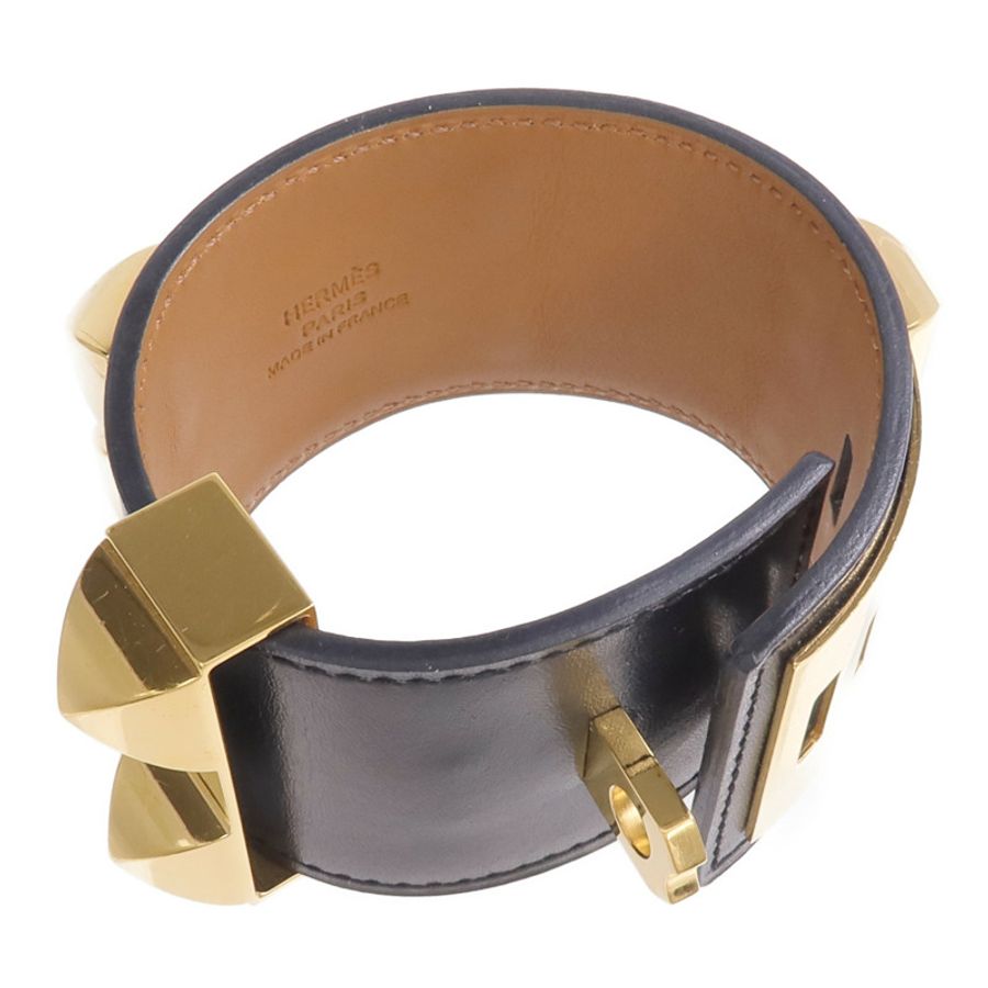 HERMES Box Calf皮革Collier de Chein Bracelet手帶-4
