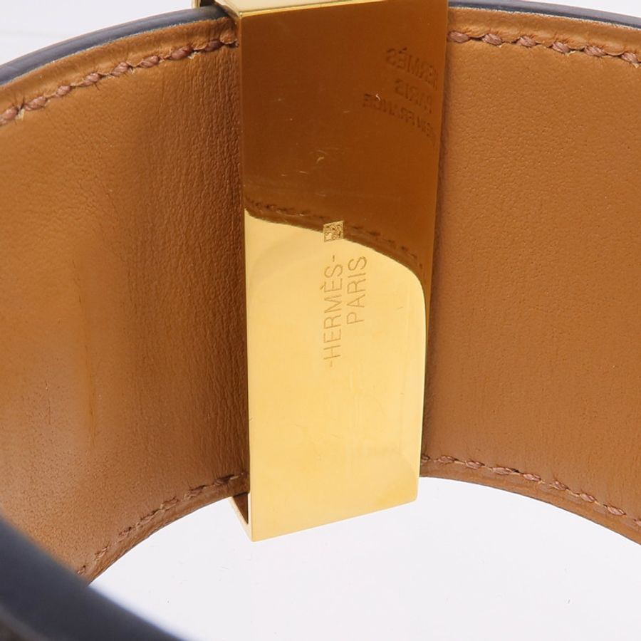 HERMES Box Calf皮革Collier de Chein Bracelet手帶-7