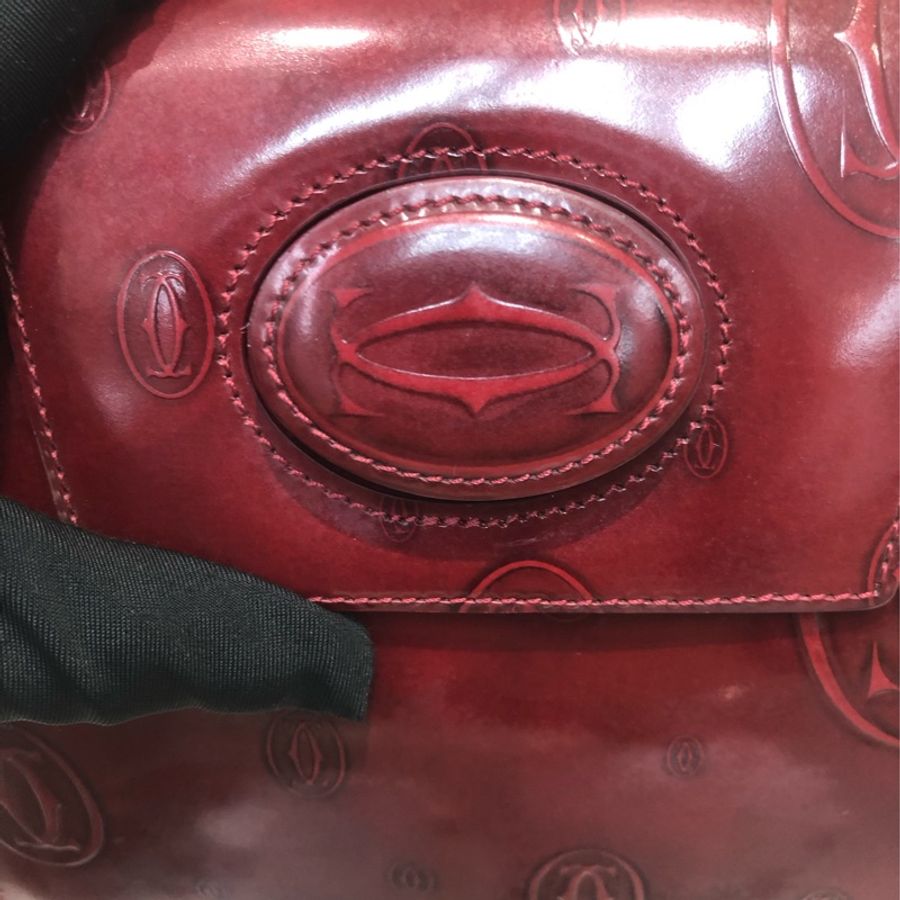 Cartier 紅色亮皮 Logo 背囊 XC417-8