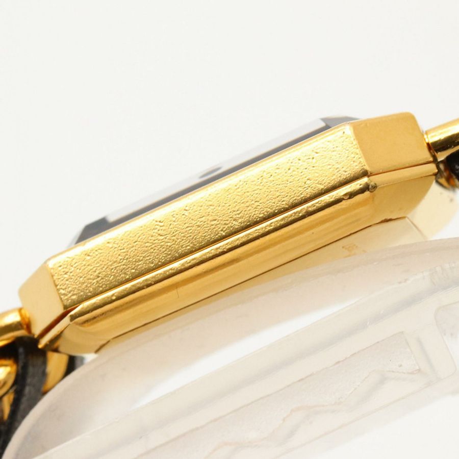 黑色錶盤 鍍金 皮革錶帶 Premiere M 石英腕錶【CHANEL 香奈兒】 H0001-10