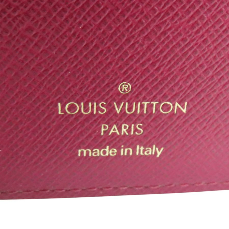 棕/紫紅色 原花帆布 Victorine 三折短夾【LOUIS VUITTON LV 路易威登】 M41938-5