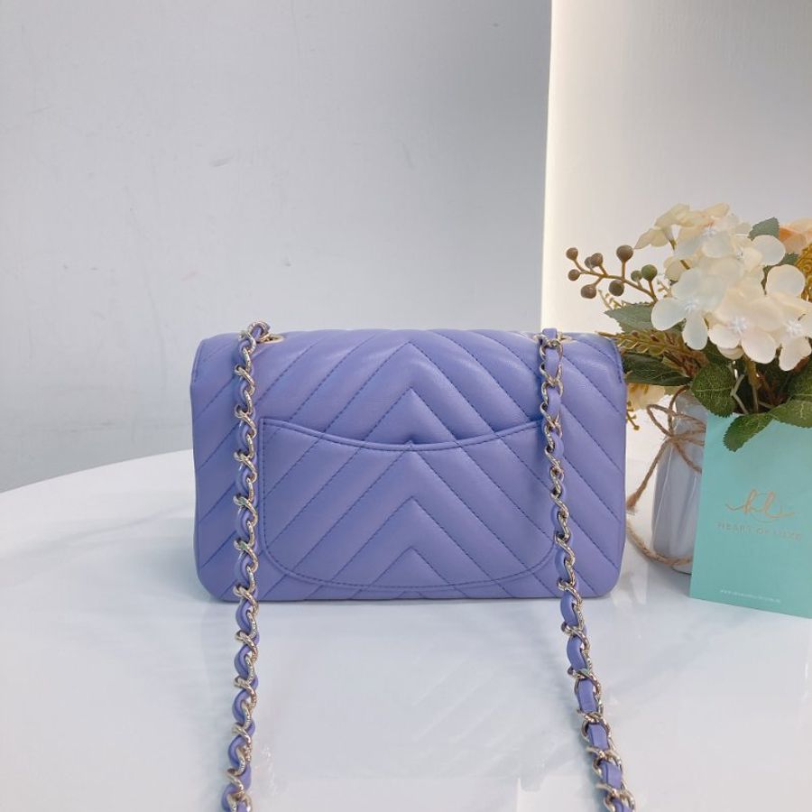 MS0678 Chanel 香奈兒小號翻蓋式鍊帶包包 Classic Flap Mini Rectangle 20cm Chevron Lambskin-1