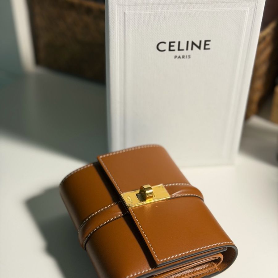 Celine 16 soft皮夾 短夾-0