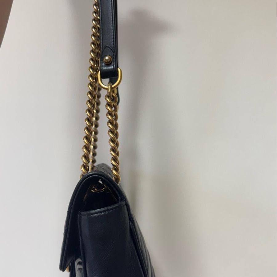 Gucci Marmont 愛心款鏈條包 黑金 小號|正品|狀況佳-3