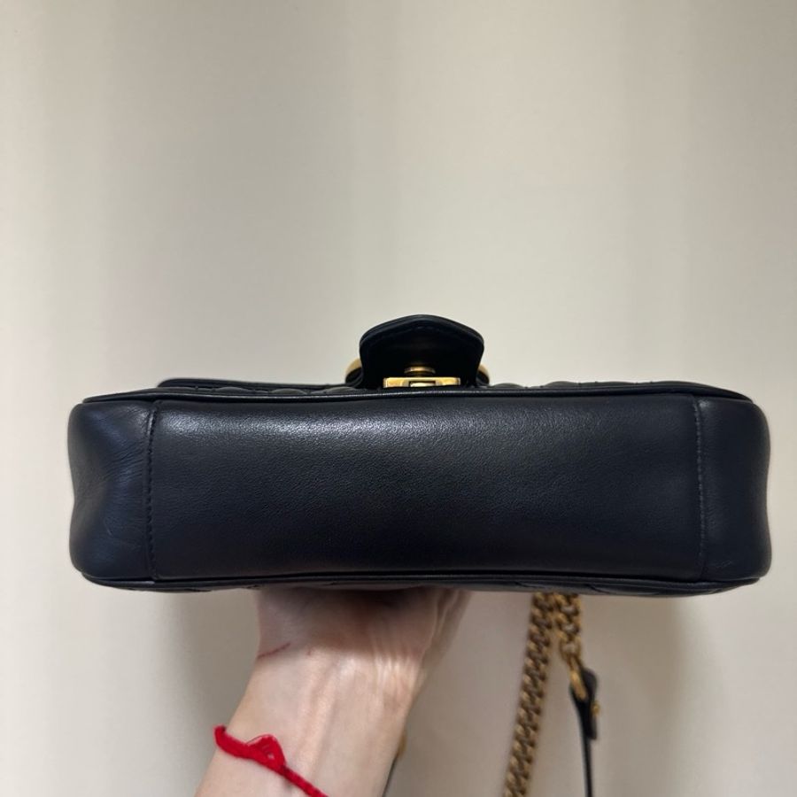 Gucci Marmont 愛心款鏈條包 黑金 小號|正品|狀況佳-4