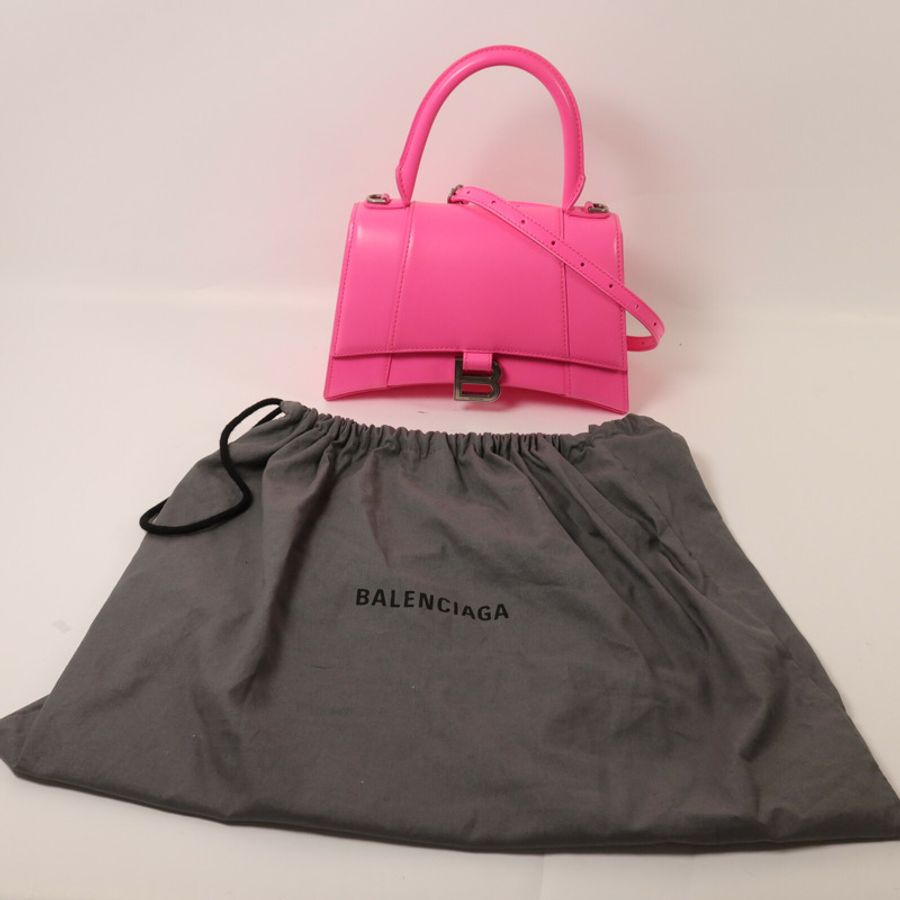 BALENCIAGA 牛皮皮革Hourglass HandBag Small手挽肩背兩用袋-9