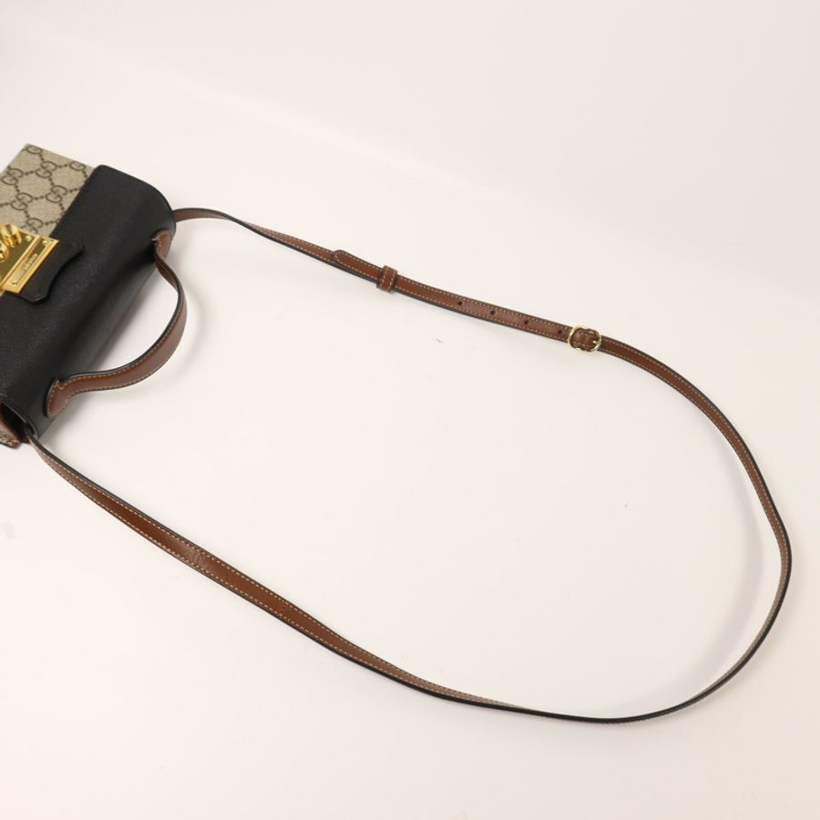 GUCCI 塗層帆布PadLock Mini手挽肩背兩用袋-7