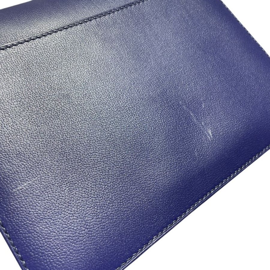 HERMES 愛馬仕 ROULIS 23 豬鼻包 皮革 藍色系 金釦-12