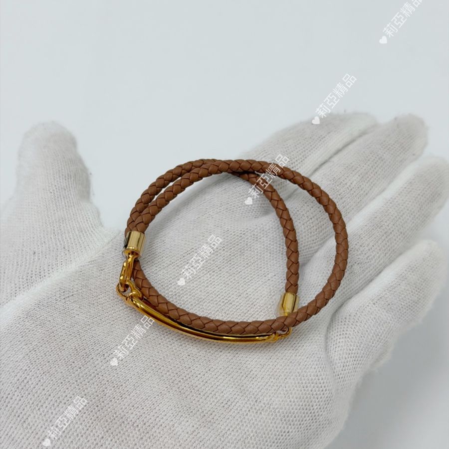 莉亞精品♡ Hermes 豬鼻子編織手環 磚紅 二手美品-3
