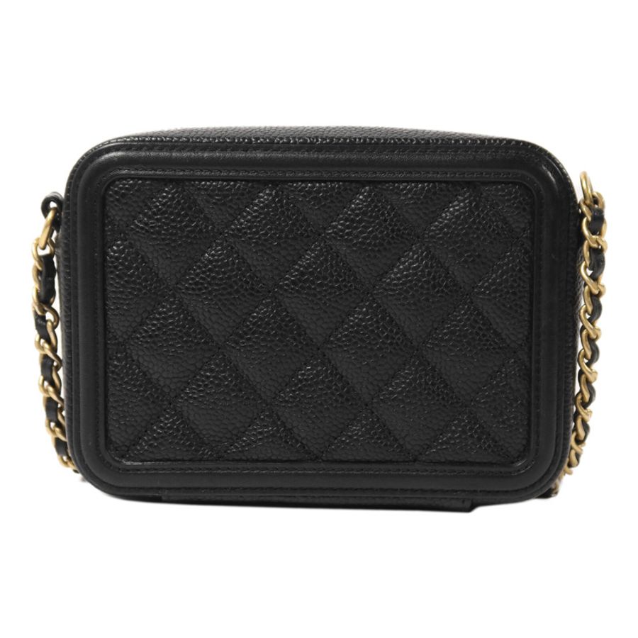 CHANEL 牛皮皮革Filigree Camera Bag鏈帶肩背袋-2