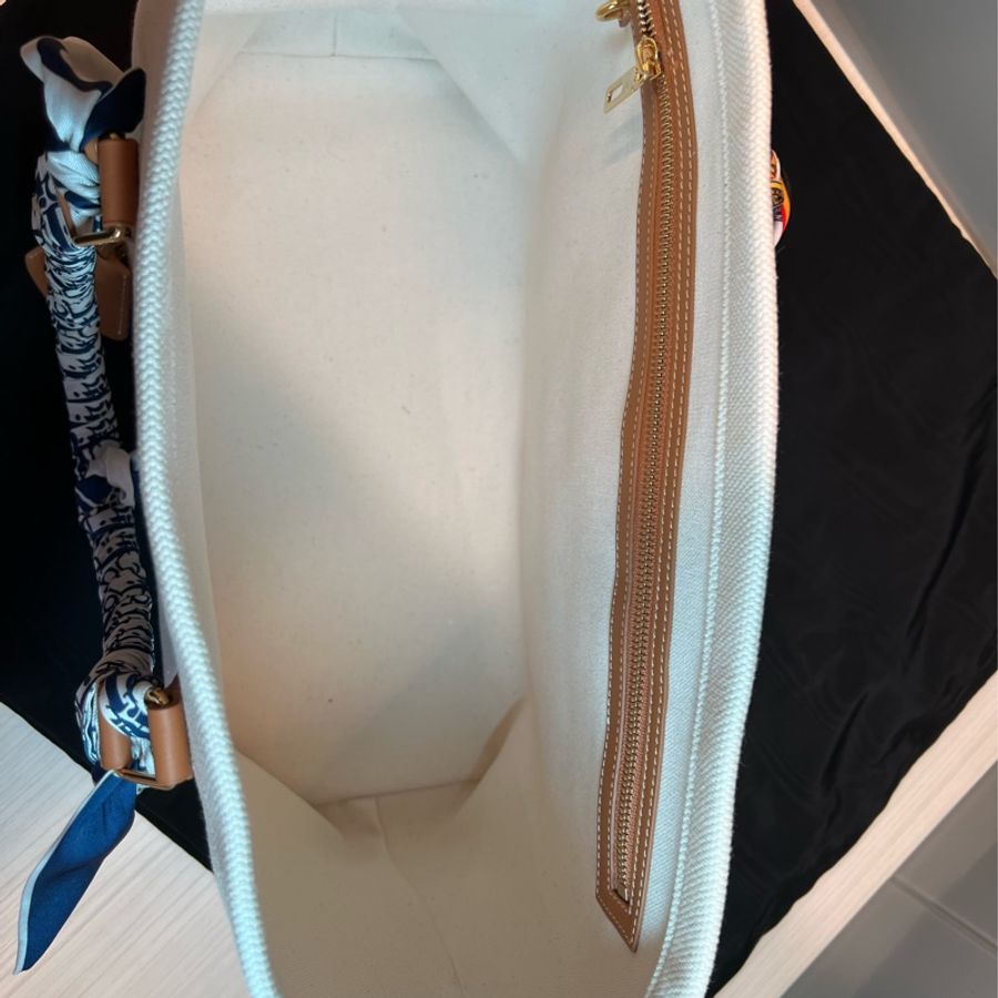 【近全新正品】Celine Cabas Tote 帆布托特包-大號(附保卡、訂製內袋與雙風格絲巾)-15