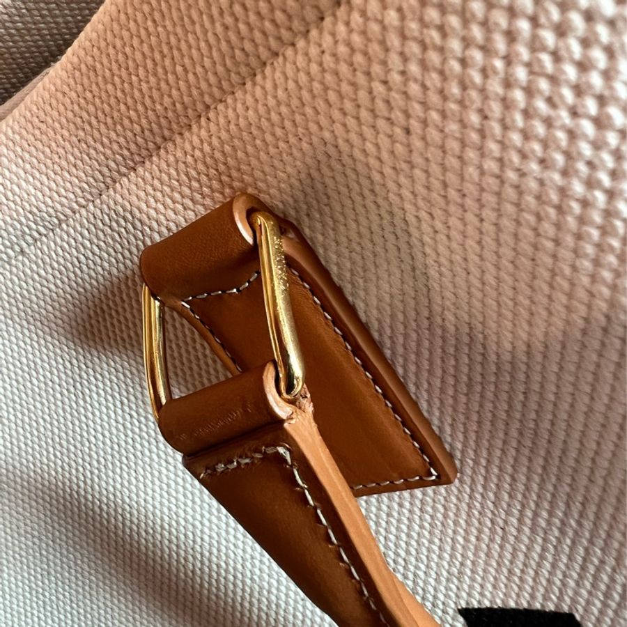 【近全新正品】Celine Cabas Tote 帆布托特包-大號(附保卡、訂製內袋與雙風格絲巾)-18