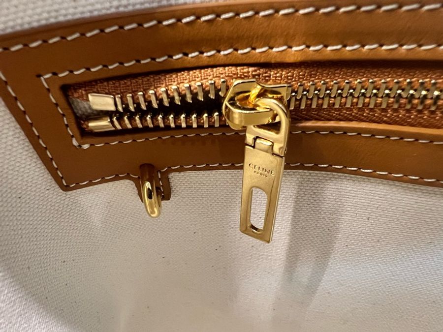 【近全新正品】Celine Cabas Tote 帆布托特包-大號(附保卡、訂製內袋與雙風格絲巾)-20