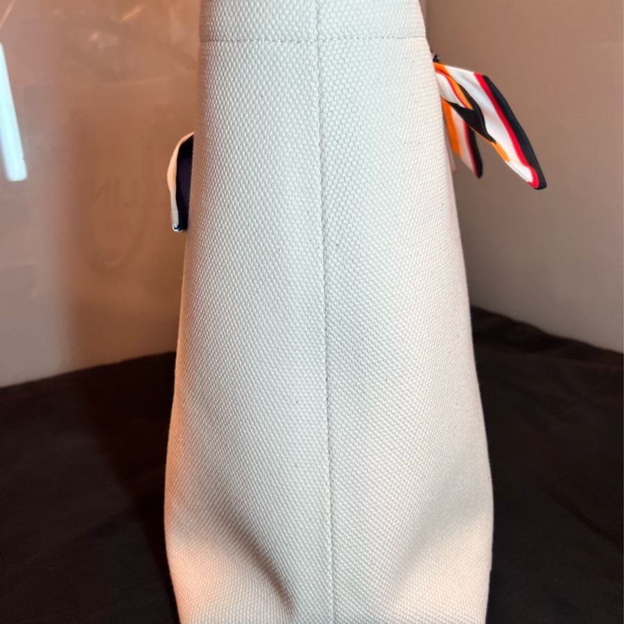 【近全新正品】Celine Cabas Tote 帆布托特包-大號(附保卡、訂製內袋與雙風格絲巾)-8