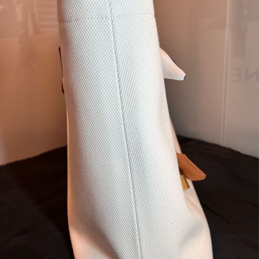 【近全新正品】Celine Cabas Tote 帆布托特包-大號(附保卡、訂製內袋與雙風格絲巾)-9