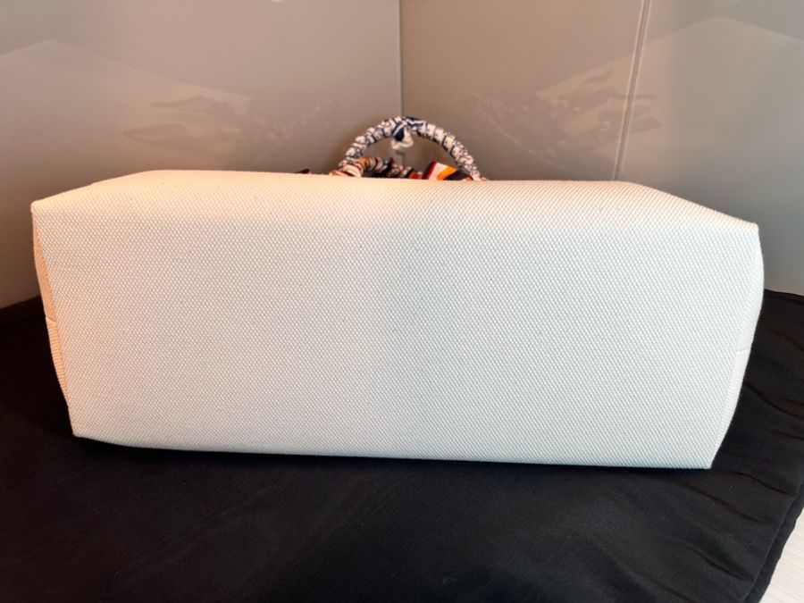 【近全新正品】Celine Cabas Tote 帆布托特包-大號(附保卡、訂製內袋與雙風格絲巾)-10
