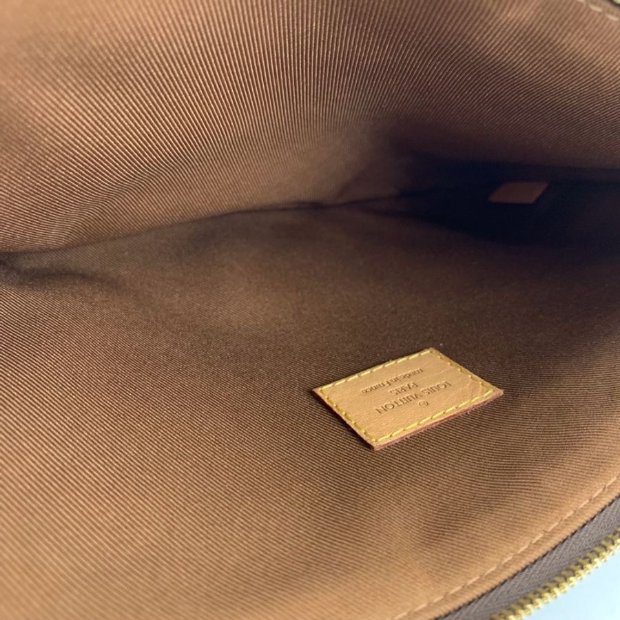 LV/路易威登 棕老花L型手拿包-6