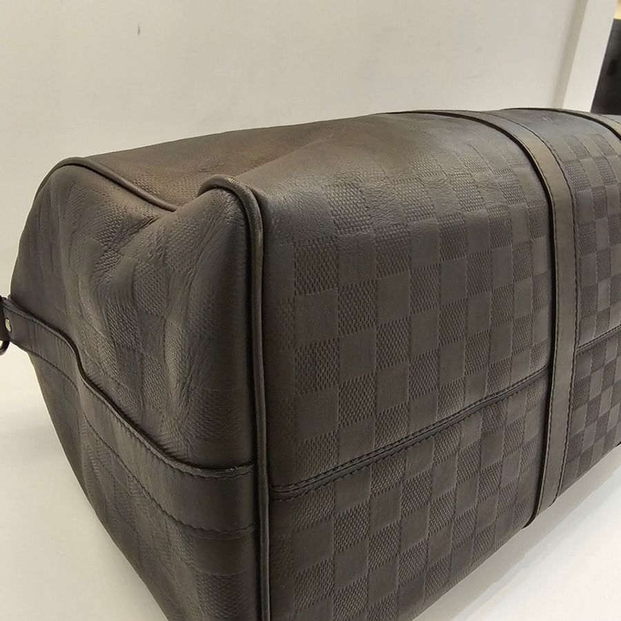Lv黑格紋全皮 keepall50-10