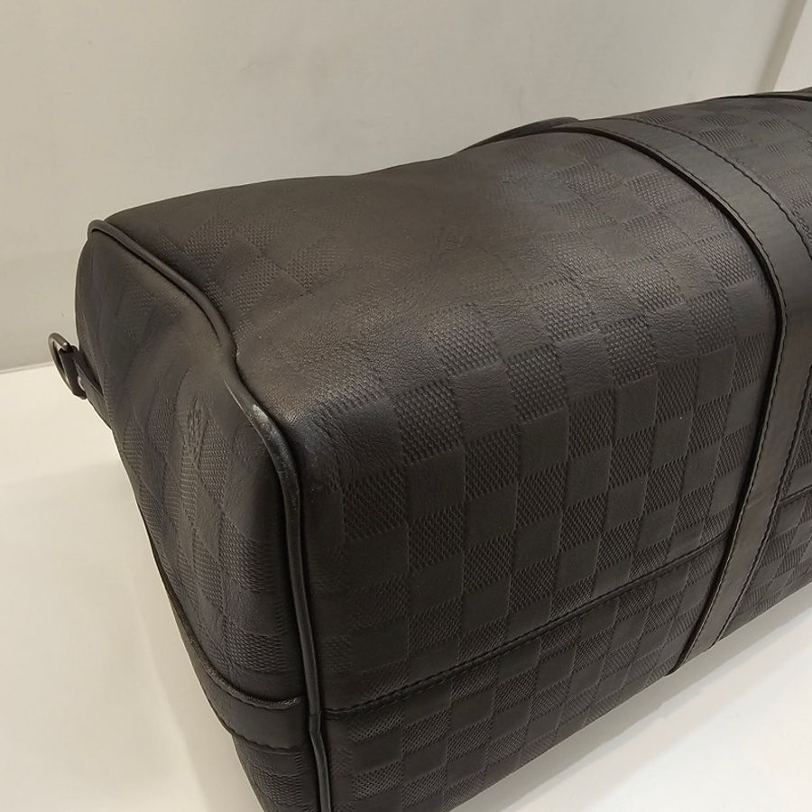 Lv黑格紋全皮 keepall50-13
