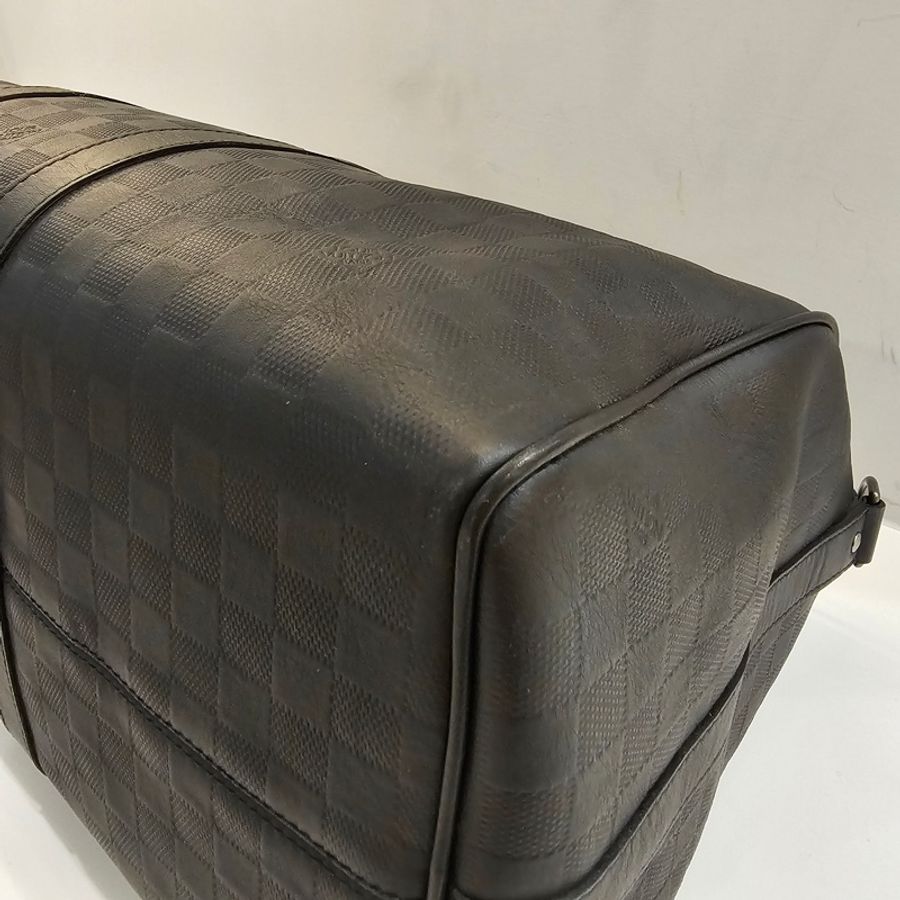 Lv黑格紋全皮 keepall50-14