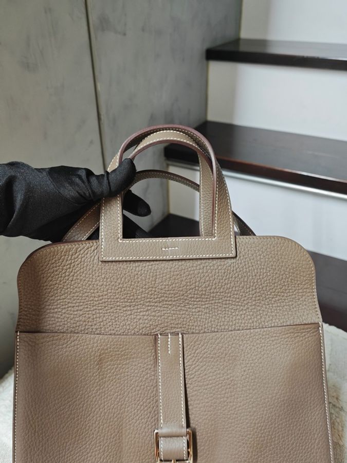 Hermes Halzan愛馬仕大象灰31有購證-71
