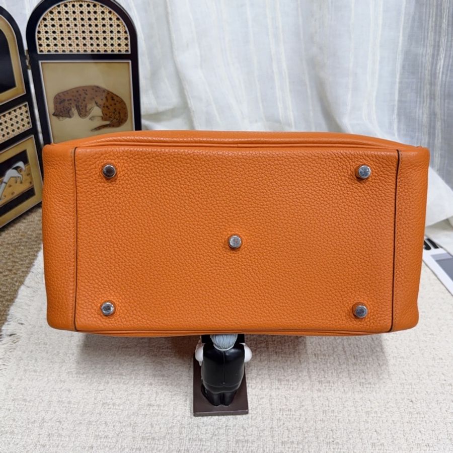 🌈Hermes🧡Lindy 30🧡橙色銀扣🧡98新🌟TC皮🌟愛馬仕🌟-6