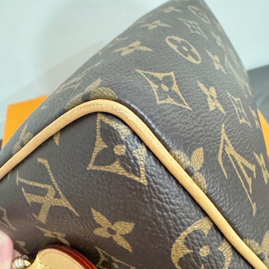 Louis Vuitton Speedy 20 芯片款💗原廠奶茶色背帶(盒裝完整）-7